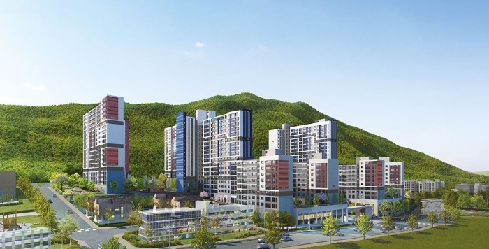 Apartment　buildings　built　by　Taeyoung　E&C　in　Yangsan,　South　Gyeongsang　Province