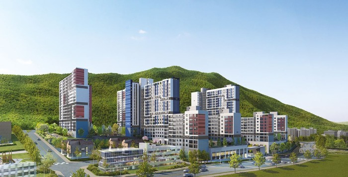 Apartment buildings built by Taeyoung E&C in Yangsan, South Gyeongsang Province
