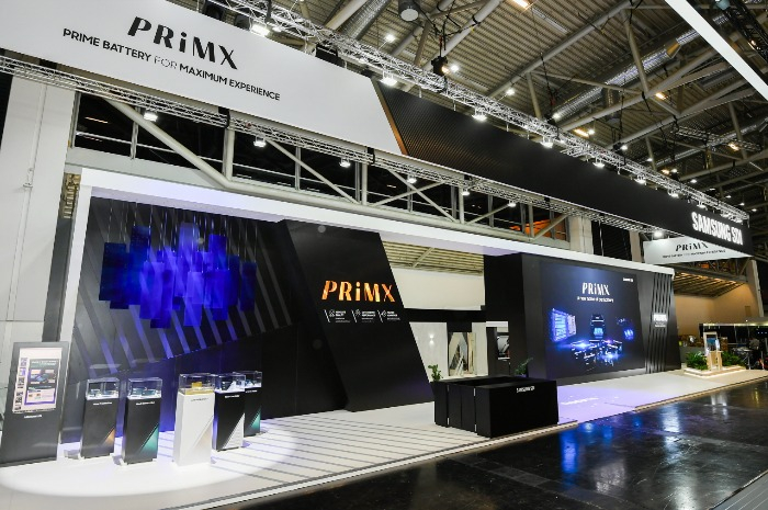 Samsung SDI's exhibition booth at IAA Mobility 2023 in Munich, Germany on Sept. 4, 2023