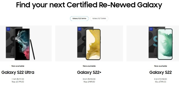 Samsung　Certified　Re-Newed　Galaxy　smartphone　online　shop　in　the　US
