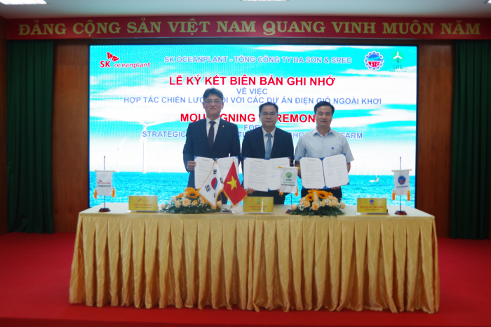 SK　Oceanplant　signs　a　memorandum　of　understanding　with　Vietnam's　BaSon　&　SREC　consortium　for　an　offshore　wind　power　project　on　Oct.　27,　2023