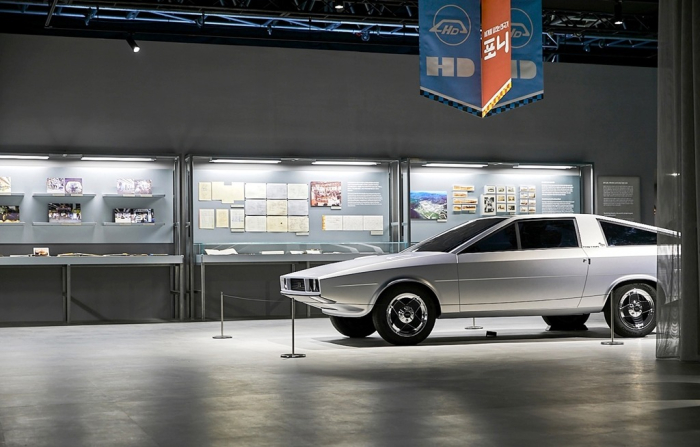 Hyundai's Pony Coupe concept displayed at its Ulsan complex (Courtesy of Hyundai)