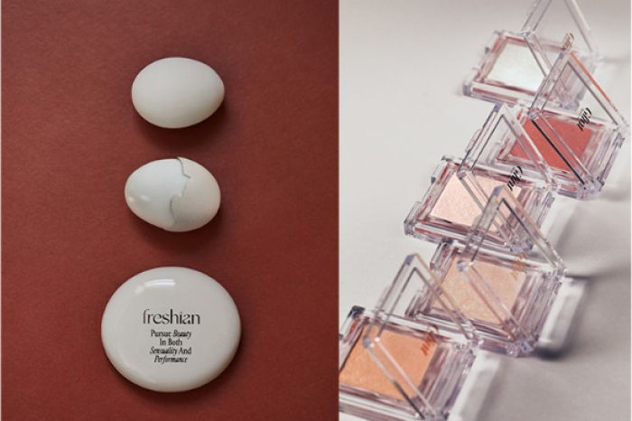 Egg Like Cushion foundation of freshian (left) and highlighters of Glint (Courtesy of LG H&H)