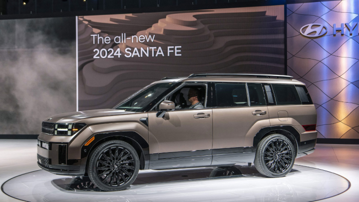 The Hyundai All-New Santa Fe SUV on display at the Los Angeles Auto Show (Courtesy of Hyundai)