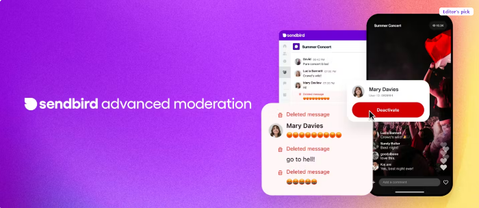 Screenshot captured from Sendbird's webpage