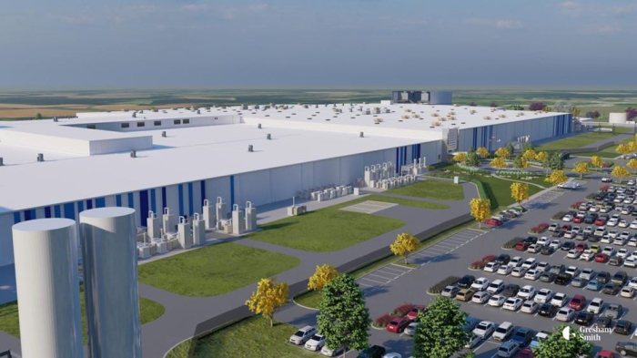 Early　conceptual　rendering　of　Ultium　Cells　battery　cell　manufacturing　facility　in　Spring　Hill,　Tennessee　(Courtesy　of　Ultium　Cells)
