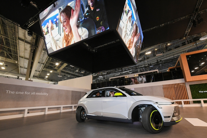 Hyundai Mobis unveils the MOBION EV, equipped with the next-generation e-Corner System motion technology, at CES 2024