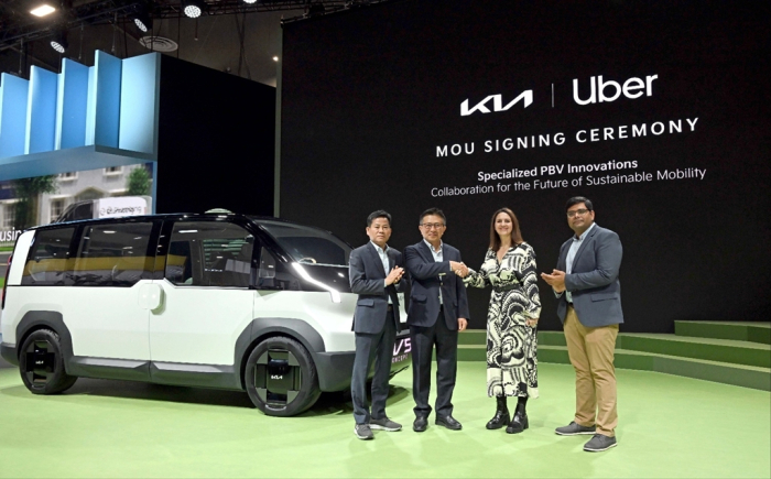 Kia and Uber agree to jointly develop custom-tailored electric ride-hailing PBVs during CES 2024