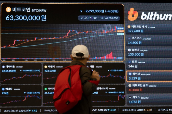 Bithumb Korea's crypto exchange trading screen (Courtesy of Yonhap)
