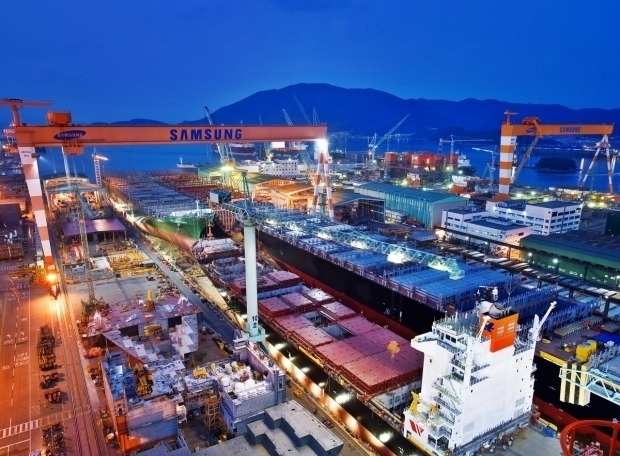 Samsung　Heavy　Industries　shipyard　in　South　Korea　(File　photo,　courtesy　of　Yonhap)