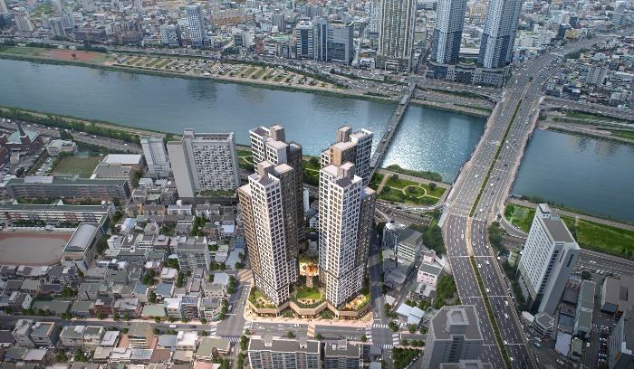 A　rendering　of　apartment　buildings　Shinsegae　E&C　is　building　in　Ulsan,　South　Gyeongsang　Province　(Courtesy　of　Shinsegae　E&C)
