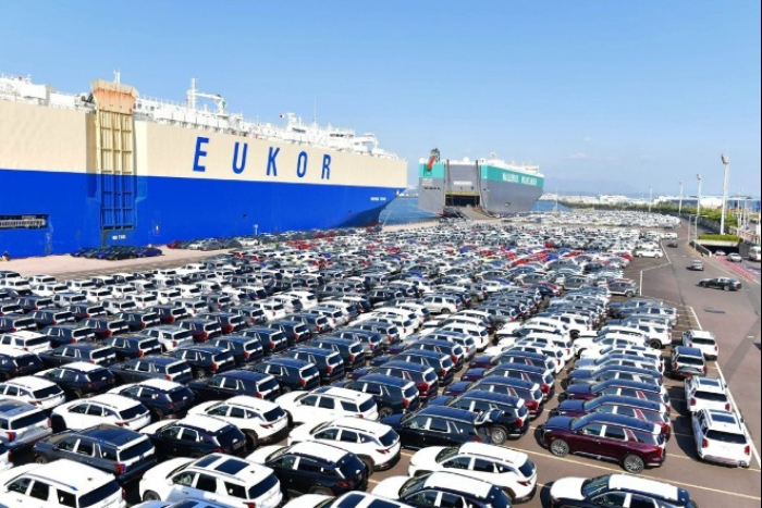 Hyundai Motor Group cars awaiting shipment from Ulsan, South Korea (Courtesy of Hyundai)