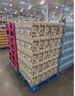 Pepero promotional items displayed at Costco in Vancouver, Canada