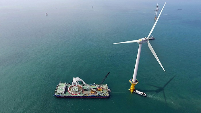 A　South　Korean　offshore　wind　project　using　Taihan’s　submarine　cables　(Courtesy　of　Taihan)