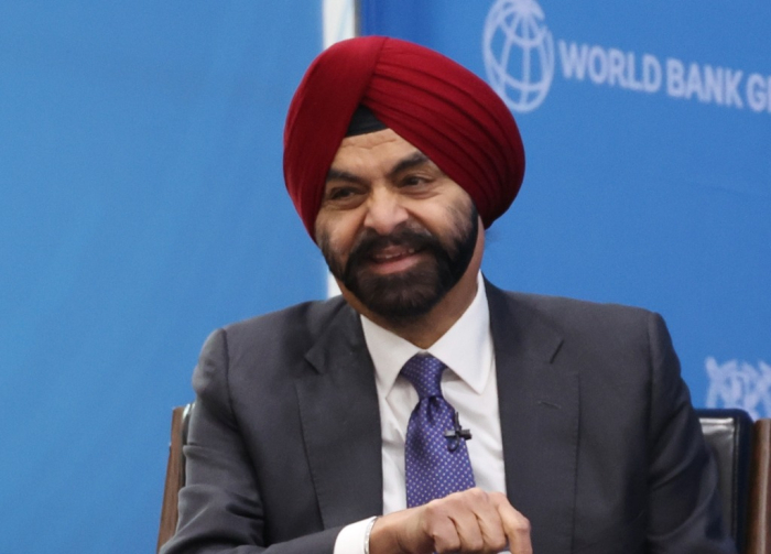 World　Bank　President　Ajay　Banga　speaks　at　Seoul　National　University　on　Jan.　25,　2024　(Courtesy　of　Yonhap)