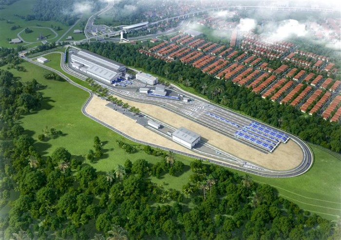 A rendering of a rolling stock depot of the Panama Metro Line 3