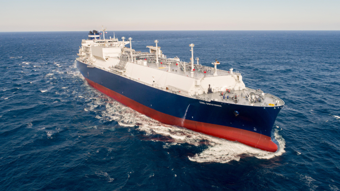 An　LNG　carrier　built　by　HD　Hyundai　Heavy　Industries