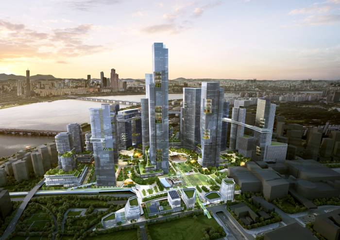 Rendering　of　the　envisioned　Yongsan　International　Business　District　(Courtesy　of　the　Seoul　city　government)