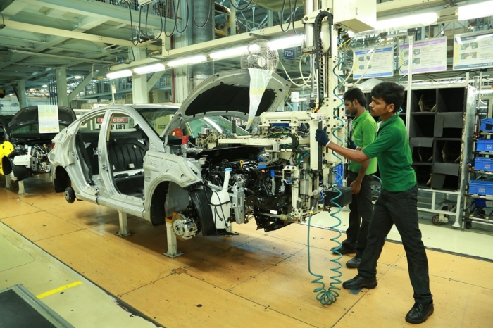 Hyundai　Motor　car　production　line　in　India　(File　photo,　courtesy　of　Hyundai)