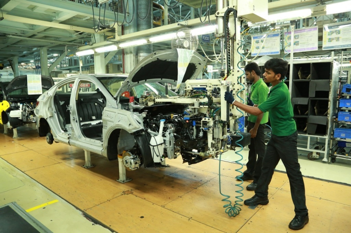 Hyundai Motor car production line in India (File photo, courtesy of Hyundai)