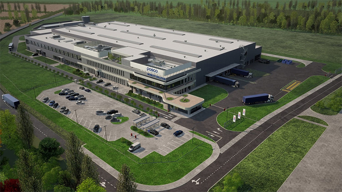 An　illustration　of　POSCO　International's　traction　motor　core　plant　to　be　built　in　Poland　by　2025