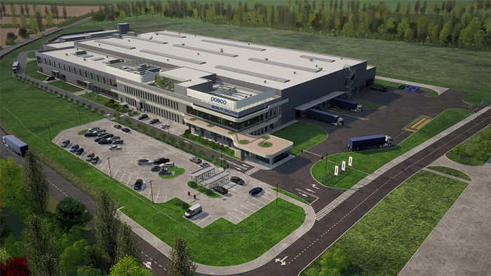 An illustration of POSCO International's traction motor core plant to be built in Poland by 2025