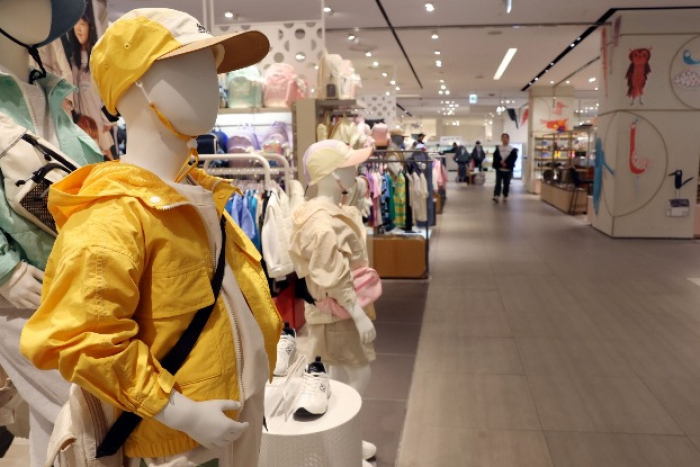 Children's clothing in a department store