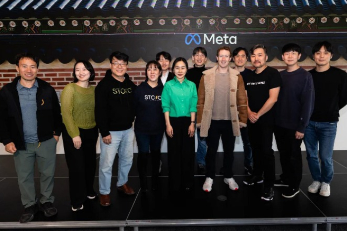 Meta　CEO　Mark　Zuckerberg　meets　with　Korean　startup　CEOs　on　Feb.　28,　2024　(Courtesy　of　Yonhap)