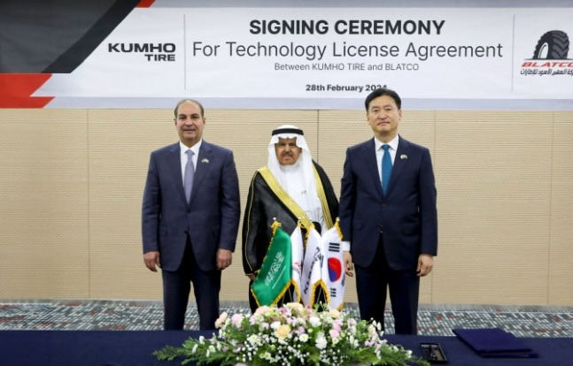 Kumho Tire forges tech licensing agreement with Saudi's Blatco