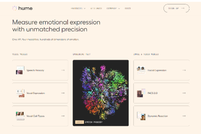 Screenshot　of　Hume　AI　website 