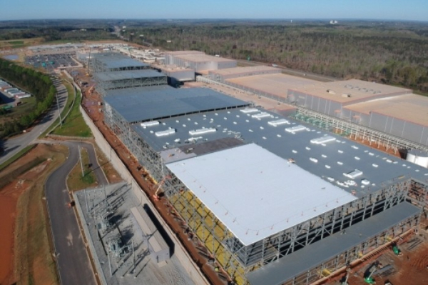 SK　On's　battery　plant　under　construction　in　the　US　state　of　Georgia　(Courtesy　of　SK　On)