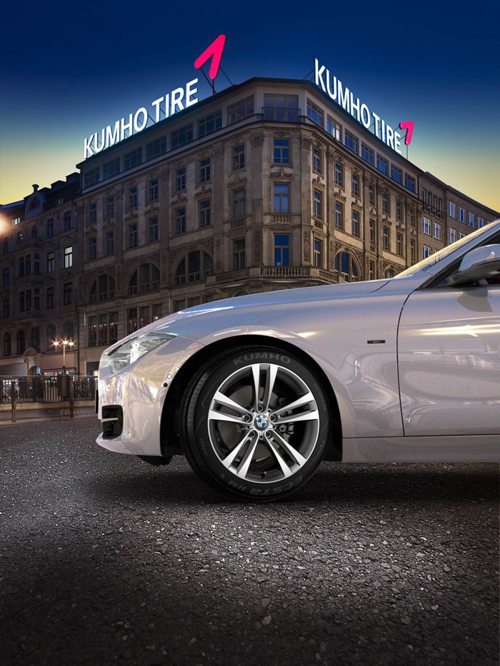 The　BMW　3　Series　equipped　with　Kumho　tires　(File　photo,　Courtesy　of　Kumho　Tire)