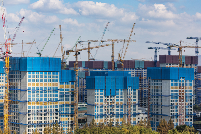 An apartment construction site in Korea