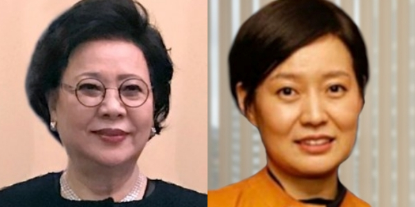 Song Young-sook, chair of Hanmi Science (left), Lim Ju Hyun, co-president of Hanmi Pharmaceutical (Courtesy of Yonhap News)