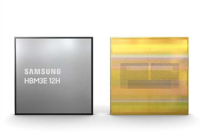Samsung　in　February　unveiled　HBM3E　12H,　the　industry’s　largest　capacity　HBM　with　a　12-layer　stack　(Courtesy　of　Samsung　Electronics)
