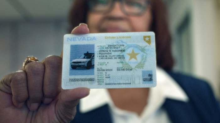 The Hyundai IONIQ 5 robotaxi passes a US driver's license test in Las Vegas in March 2024