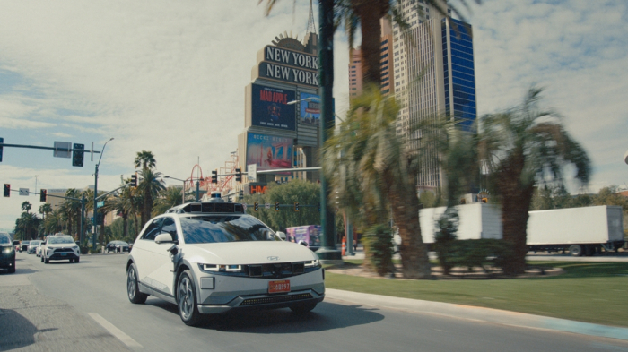 The Hyundai IONIQ 5 robotaxi in a road driving test
