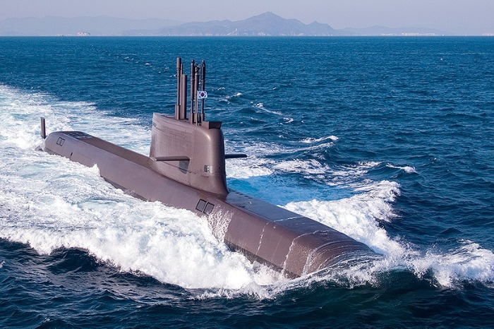 A submarine built by Hanwha Ocean