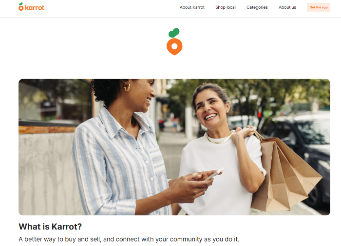 Screenshot captured from Karrot Canada website