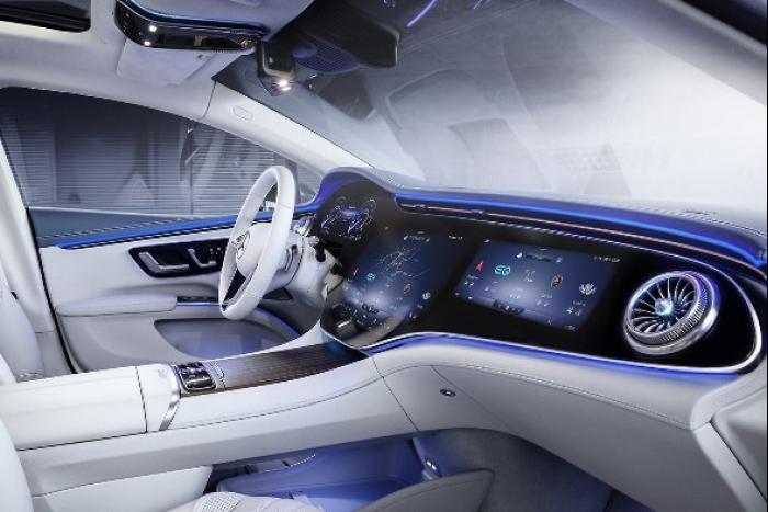 The interior of a car equipped with LG Electronics' infotainment systems