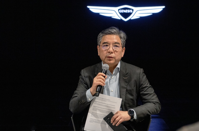 Hyundai　Motor　CEO　Chang　Jae-hoon　unveils　the　Genesis　Neolun　Concept　and　GV60　Magman　Concept　in　New　York　in　March　2024