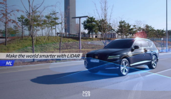 An autonomous car using SOSLab's lidar (Courtesy of SOSLab)