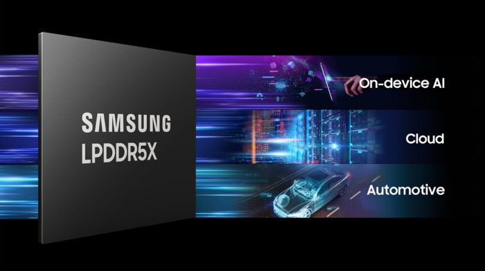 Samsung's　LPDDR5X　DRAM　is　optimal　for　on-device　AI,　cloud　and　automotive　applications