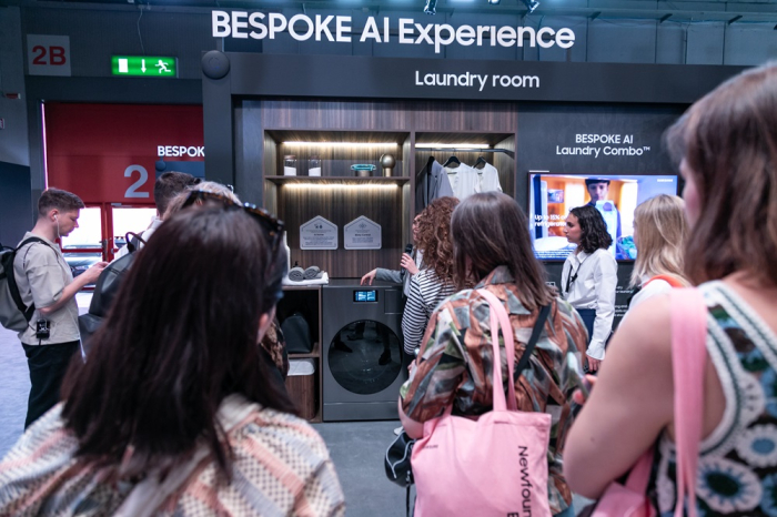 Samsung’s all-in-one washer and dryer Bespoke AI Laundry Combo at EuroCucina 2024