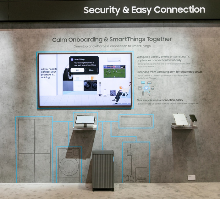 Samsung showcases Calm Onboarding, which simplifies the SmartThings connection process, at EuroCucina 2024