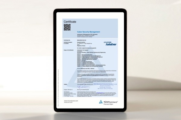 Hyundai AutoEver gets CSMS Level 3 certification
