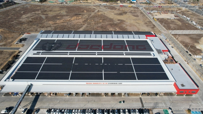 Rooftop solar power plant at S-Factory in Daegu, South Korea