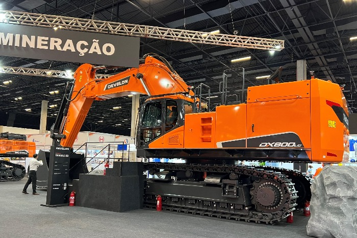 HD　Hyundai　Infracore　booth　at　M&T　Expo　in　Sao　Paulo,　Brazil　(Courtesy　of　Yonhap)