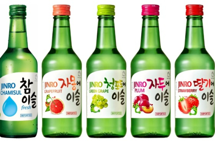 Jinro Chamisul Soju, the top-selling soju in South Korea (Courtesy of Hitejinro)