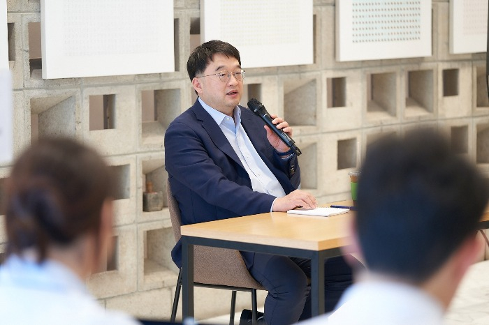 Lee Woo-hyun, chairman of OCI Holdings, speaks at a press conference on May 14, 2024 (Courtesy of OCI)